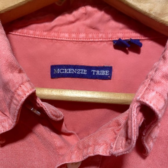 McKenzie Tribe Cotton Faded Red Button Down - Picture 2 of 3